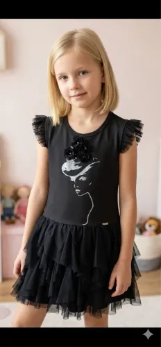 Vestido festa infantil luxo preto Pupi TAM 12