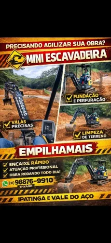 MINI ESCAVADEIRA / MINI CARREGADEIRA / EMPILHADEIRA