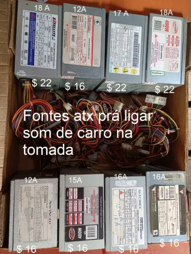 Fonte Atx 12 volts 32A Somados ligar Som de Carro na Tomada.