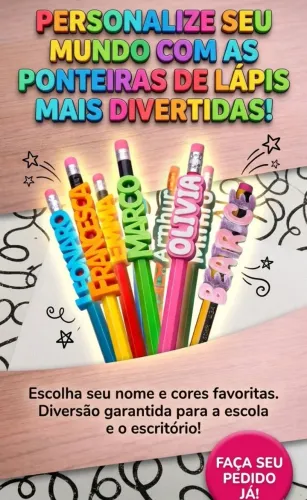 Ponteira para lápis - Personalizada