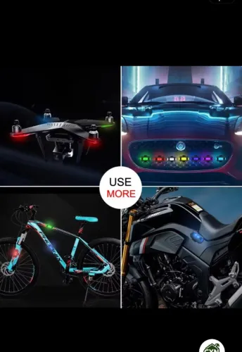 ?Pisca Alerta Traseira Luz De Sinalizador Para Bicicleta Motocicleta Drone LED 7 Cores Rec