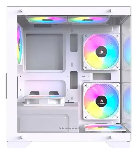 Gabinete gamer branco acegeek mini tower lateral de vidro lateral produto novo na caixa 