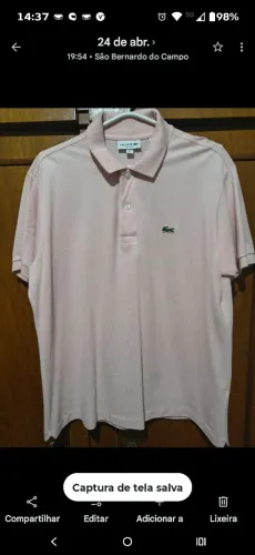 Camisa Lacoste t5 rosa