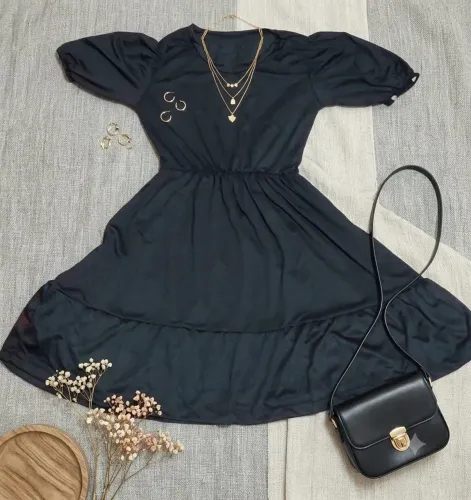 Vestido manga curta casual