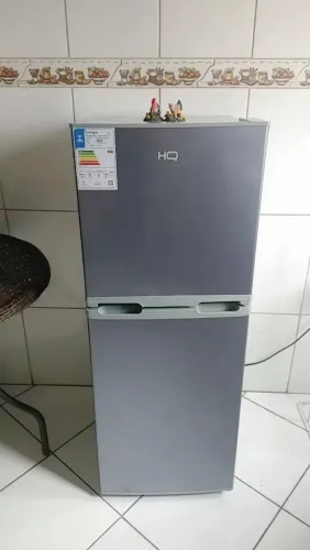 Geladeira Refrigerador Compacto HQ 140L Duplex Defrost, Baixo Consumo A+++ Cinza