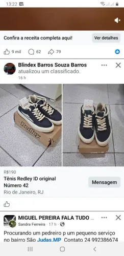Tênis Redley, nunca usado. Número 42. R$ 190,00