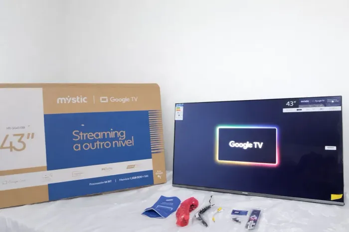 Smart Tv 43 Google Novinha completa aceito cartão faço entrega