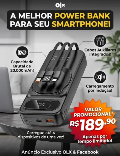 CARREGADOR PORTÁTIL 20.000mAh