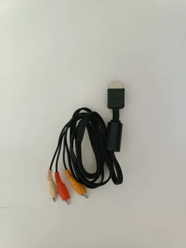 cabo de áudio e vídeo (AV) RCA compatível com consoles PlayStation (PS1, PS2 e PS3)