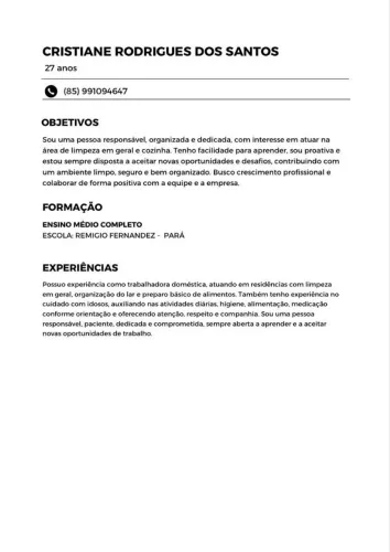 Doméstica,auxiliar,babá e outros 