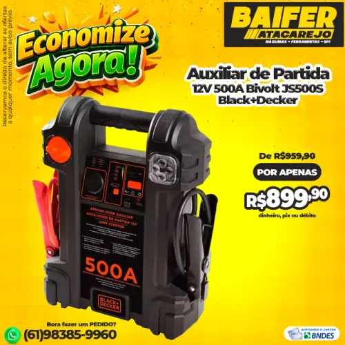 Auxiliar de Partida 12V 500A Bivolt JS500S Black+Decker