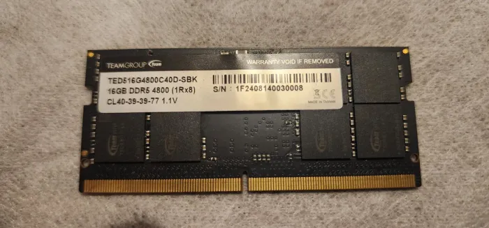 Memória DDR5 16GB 4800 MT/s TEAMGROUP