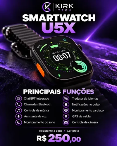 Smartwatch U5x original com garantia