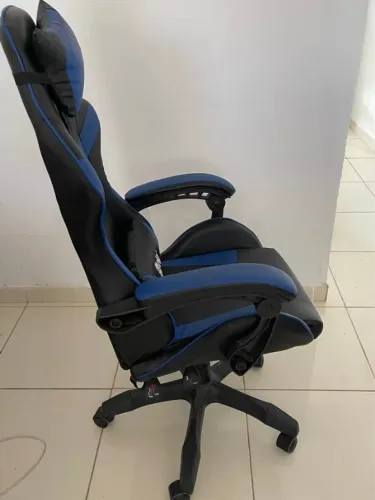 Cadeira Gamer ELG Reclinável Azul | Home Office, Escritório e Games