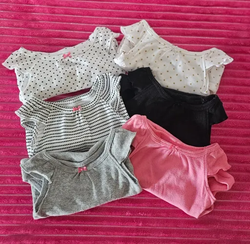 Kit com 6 bodies Carter's - 0 a 3 meses