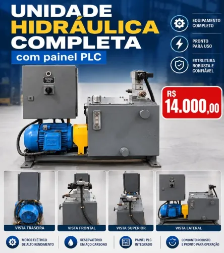 Unidade Hidráulica Completa com Painel PLC e Motor Elétrico WEG - R$ 14.000