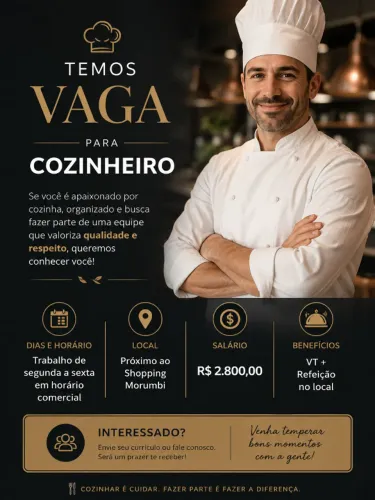 Cozinheiro com experiência