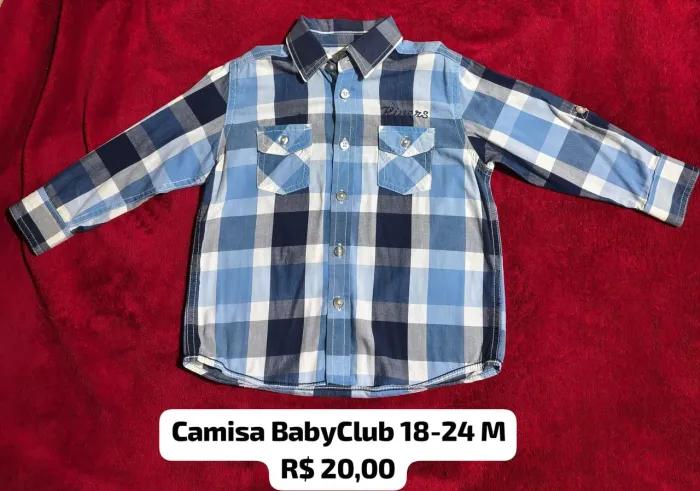 Camisa xadrez 18/24 meses