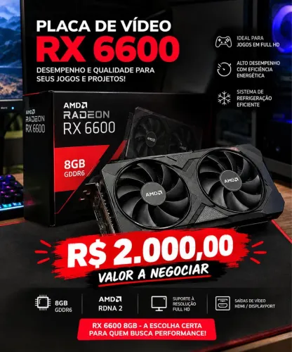 Vende - se placa de video RX 6600