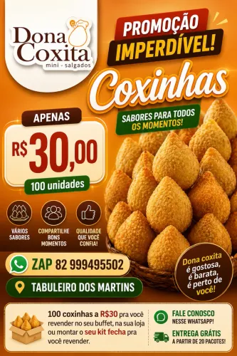 Revenda coxinhas e bolinhos
