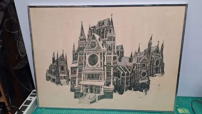 Quadro Decorativo Antigo - Arquitetura Gótica 67x49