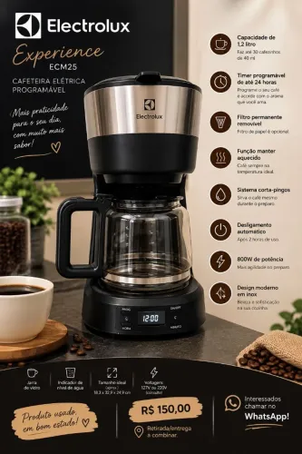 Cafeteira Electrolux experiência ecm25