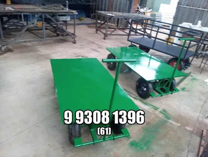 Carrinho Plataforma 400kg uso pesado - aco galvanizado