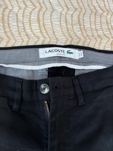 Calça Lacoste Slim Fit Preta Masculina Original FR42 US33