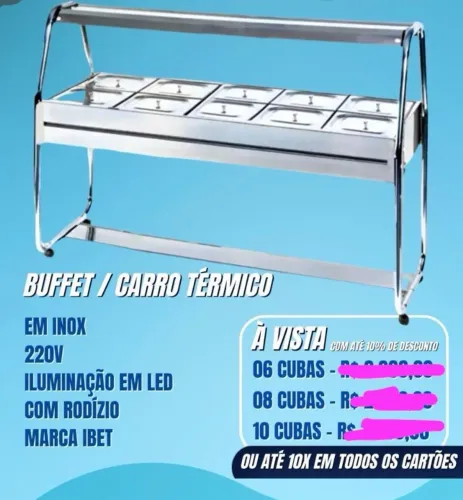 Buffet / carro termico Em inox