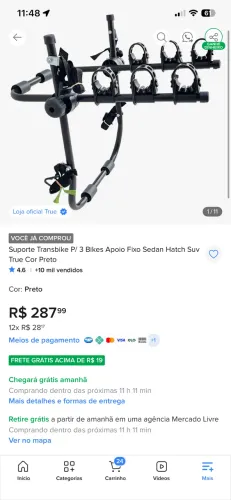 Suporte de bicicleta para carro