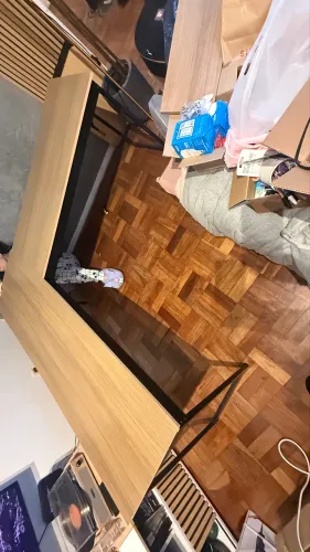 Mesa escritório estilo industrial em L
