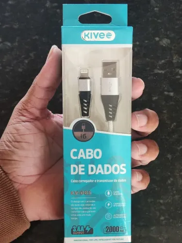 Cabo de Dados Lightning iPhone Kivee i6 3.4A Carregamento Rápido Original