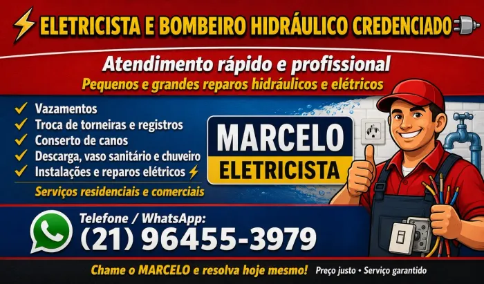 Eletricista e Bombeiro Hidráulico no Rio de Janeiro | Atendimento Rápido