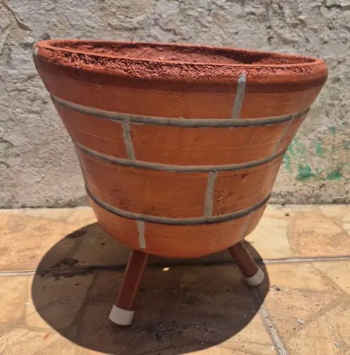 Vaso de cimento artesanal