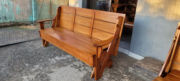 Banco que vira mesa com 2mts Modelo Premium Madeira Eucalipto