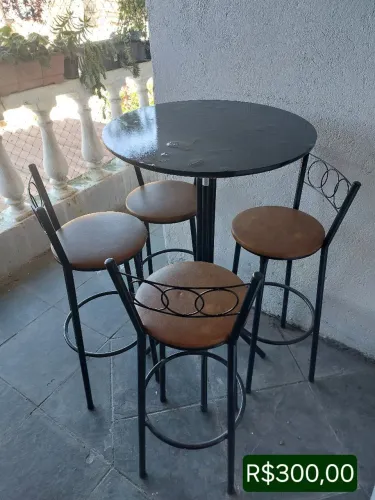 Conj 4 baquetas mesa alta bistrô
