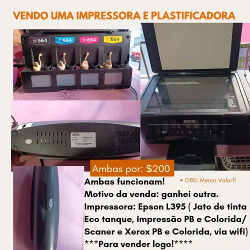 Vendo Impressora e Plastificadora
