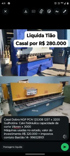 Casal guilhotina dobradeira