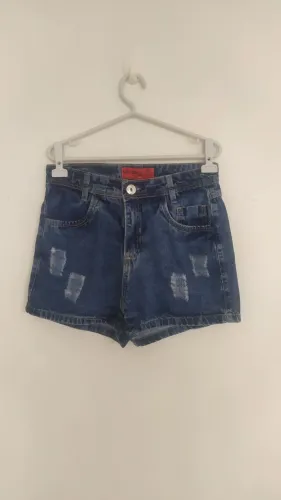 Short jeans feminino azul Tam 40