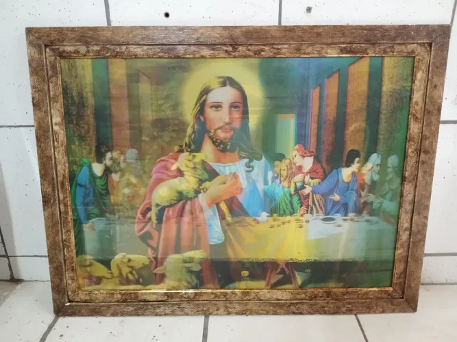Quadro Gravura 3D com Moldura de Madeira 