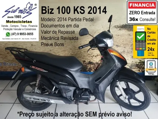 Honda Biz 100 KS 2014 # ZERO entrada +36x R$ 479*Carnê, Consulte!