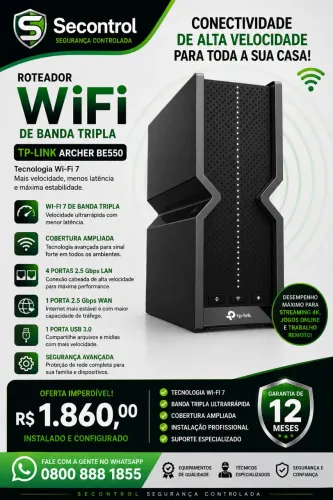 Roteador Wi-Fi de banda Tripla /. Instalado