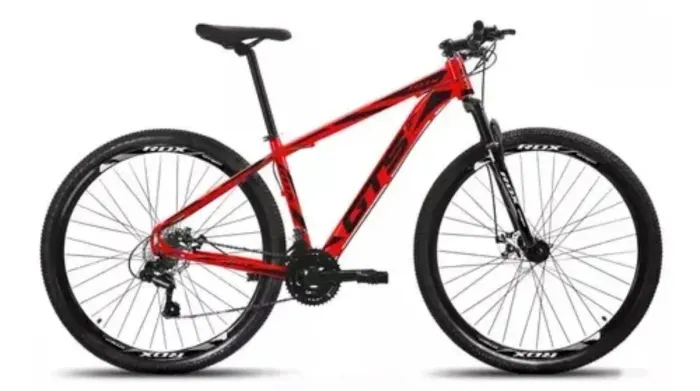 Bicicleta Mountain Bike GTS FEEL RDX Aro 29 Quadro 19" Vermelho e Preto