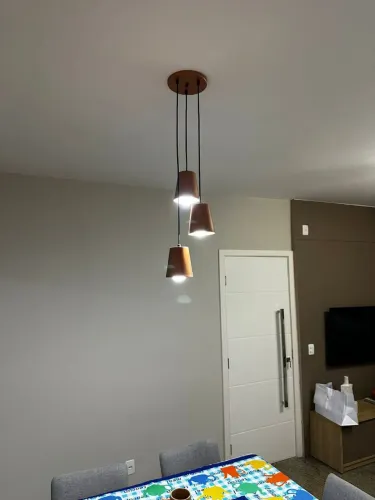 LUSTRE TRIPLO - 3 CÚPULAS - MODERNO