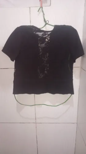 Blusa Cropped ZARA Preta Feminina M