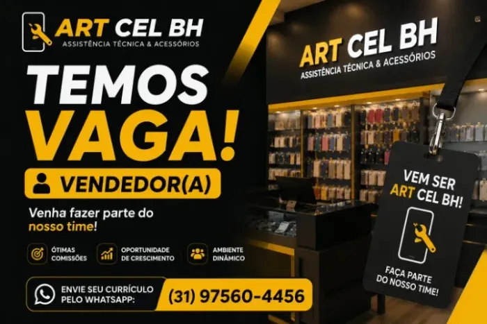 VAGA PARA VENDEDOR(A) - ART CEL BH