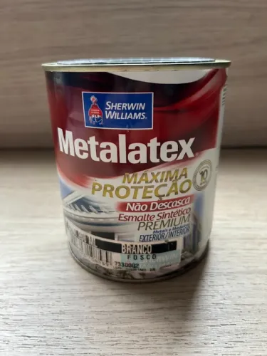 Tinta Esmalte Metalatex Branco Fosco 900ml - Vencida, lata lacrada