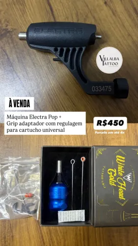 Máquina de tatuagem e Grip Adaptador de cartucho 