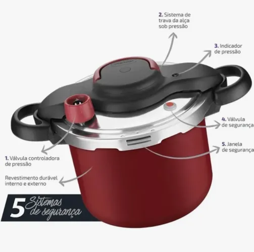 Panela de pressão Rochedo Clipso 4,5L