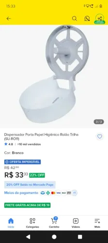 Dispensers / Para papel higiênico rolão e Toalha bobina
